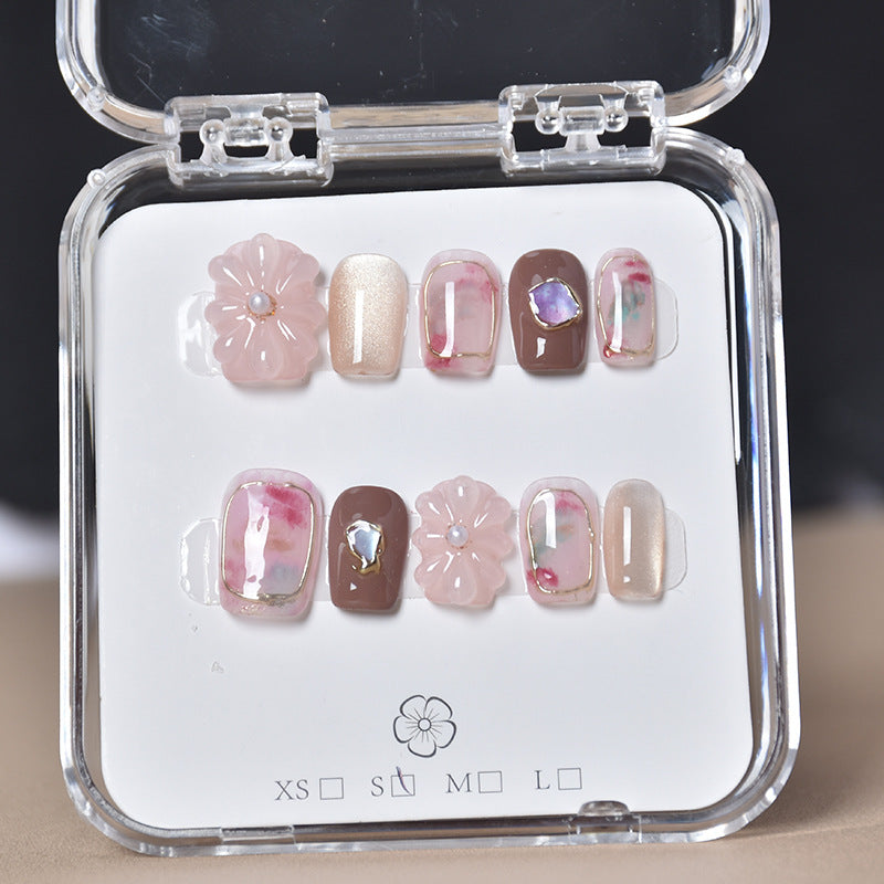 Decorative Floral Press-On Nail Set Kalsten