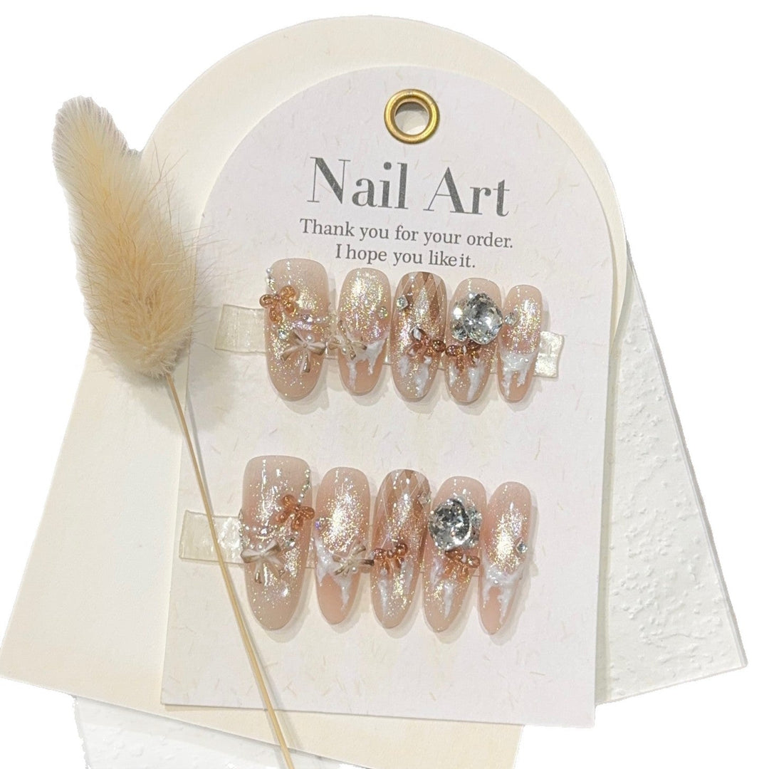 Artificial nail tips with elegant glitter details Kalsten
