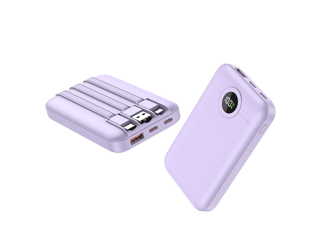 Portable power bank with intelligent cable management and LED charging status display Kalsten