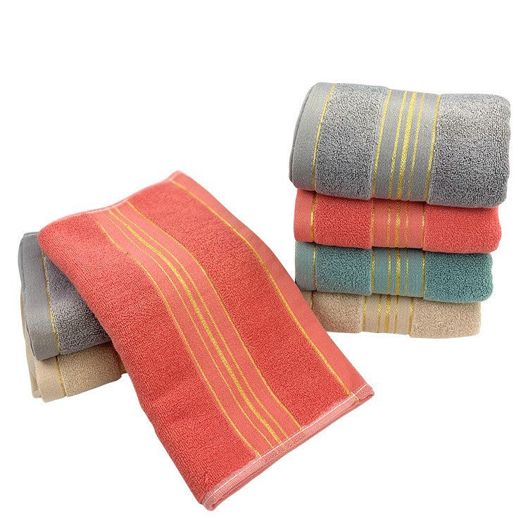 Terry-Bath Towel Set With Elegant Striped Border Kalsten