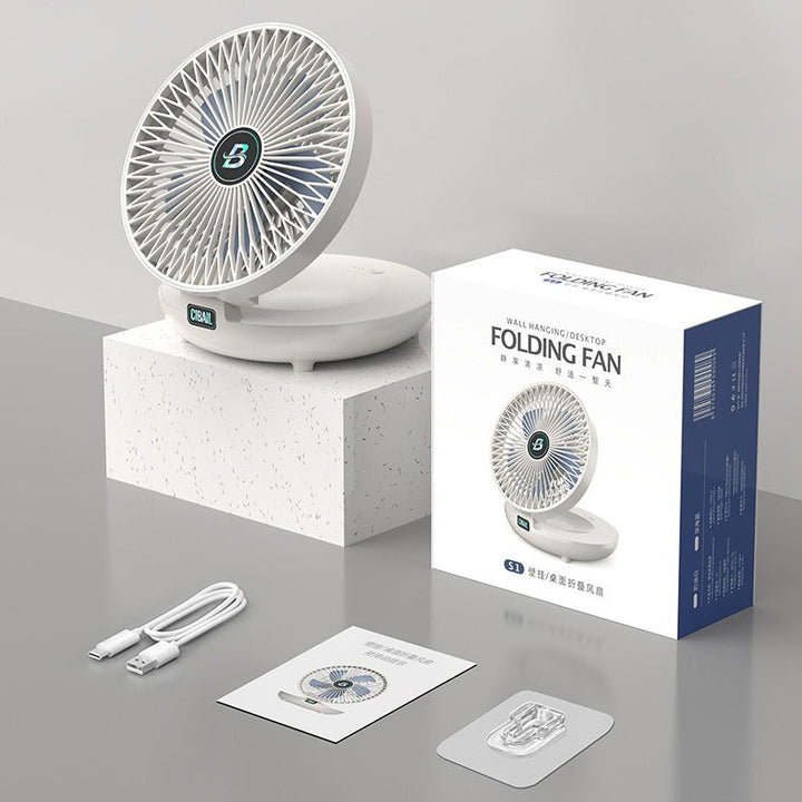Portable Mini Desktop Fan, USB Rechargeable Adjustable Wall-Mount Fan | Kalsten
