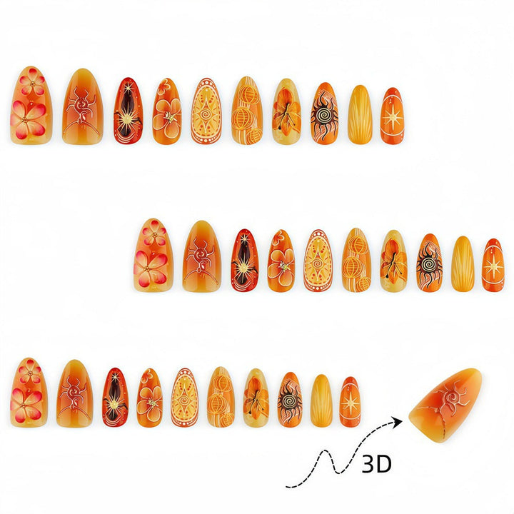 Artificial Nails in Exquisite Floral and Geometric Design Kalsten
