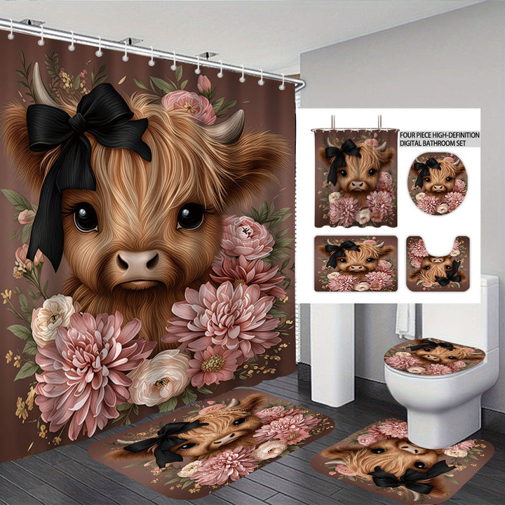 Cute Cow-Themed Digital Bathroom Set Kalsten