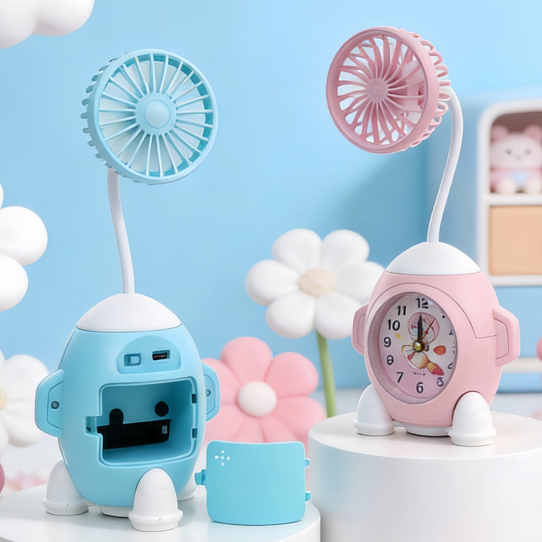 Ladies desk clock with integrated mini fan Kalsten