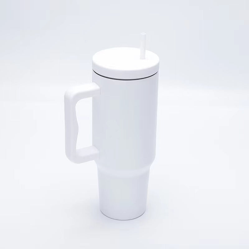 Women thermos cup with ergonomic handle and integrated straw Kalsten