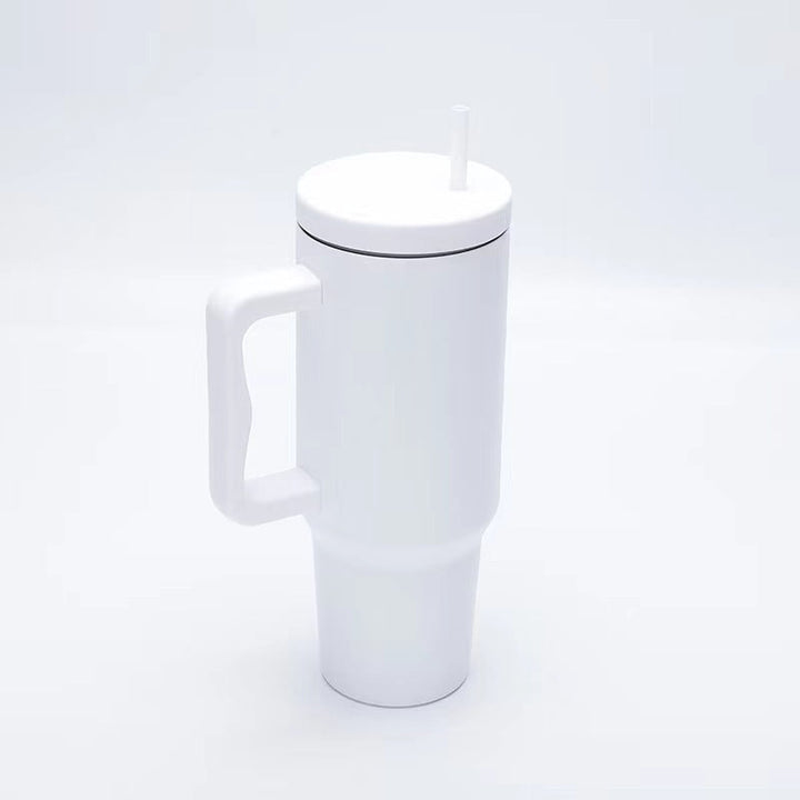 Women thermos cup with ergonomic handle and integrated straw Kalsten