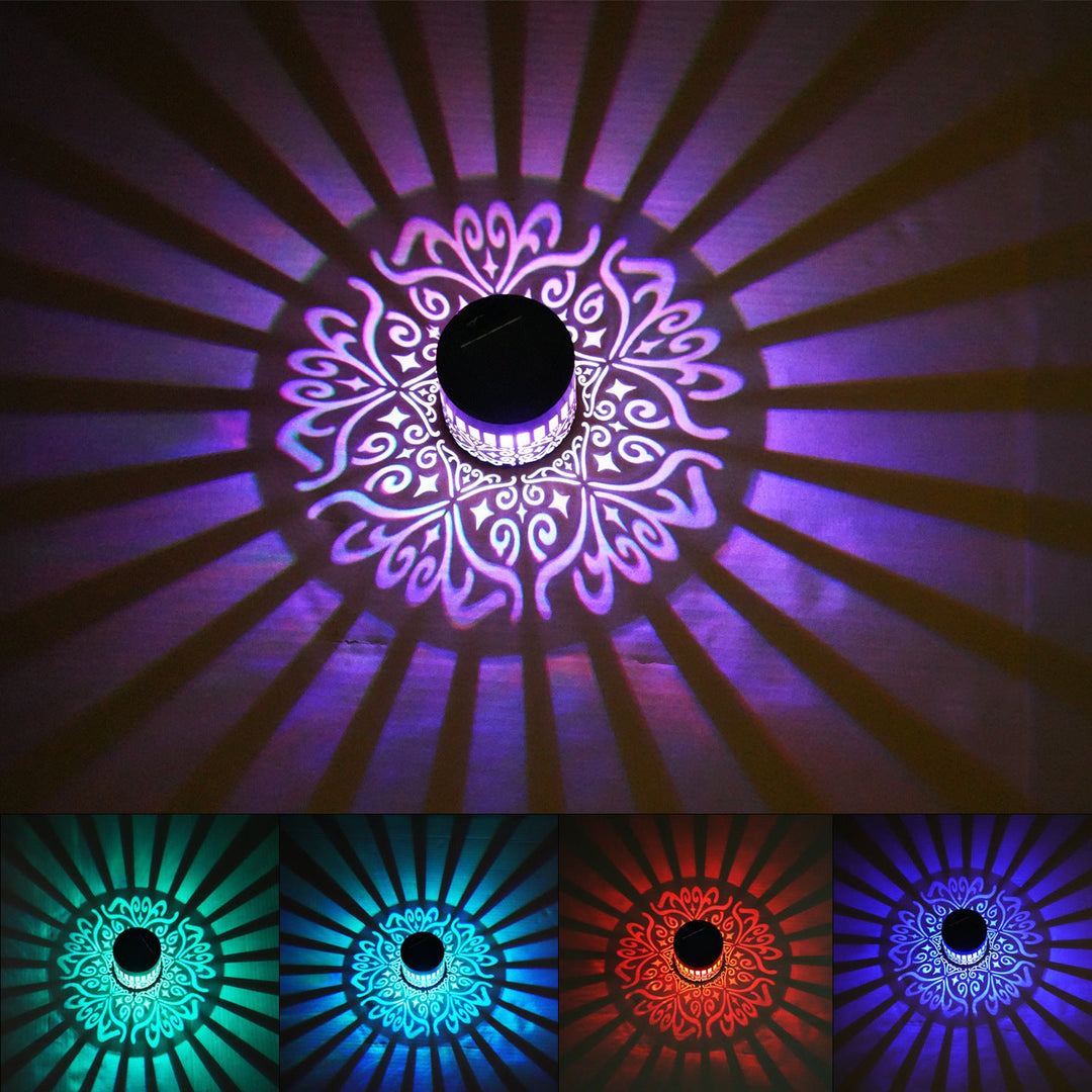 Decorative Solar Wall Lantern With Moroccan Cutout Projection Metal Outdoor Sconce Pair Kalsten