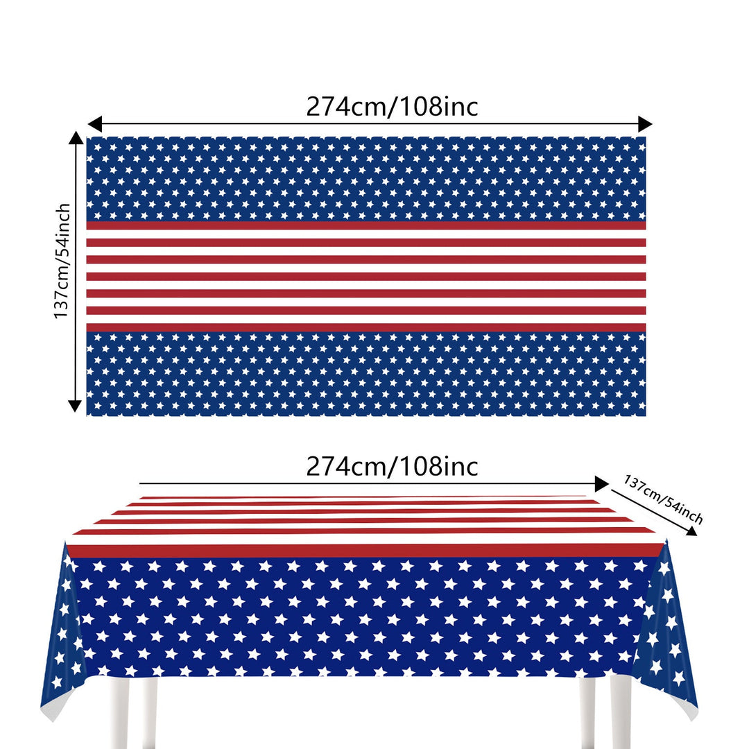 Unisex nan Patriotic Anniversary Disposable Tableware Party Kit with Stars Stripes Plates Cups Napkins Cutlery Banner Kalsten