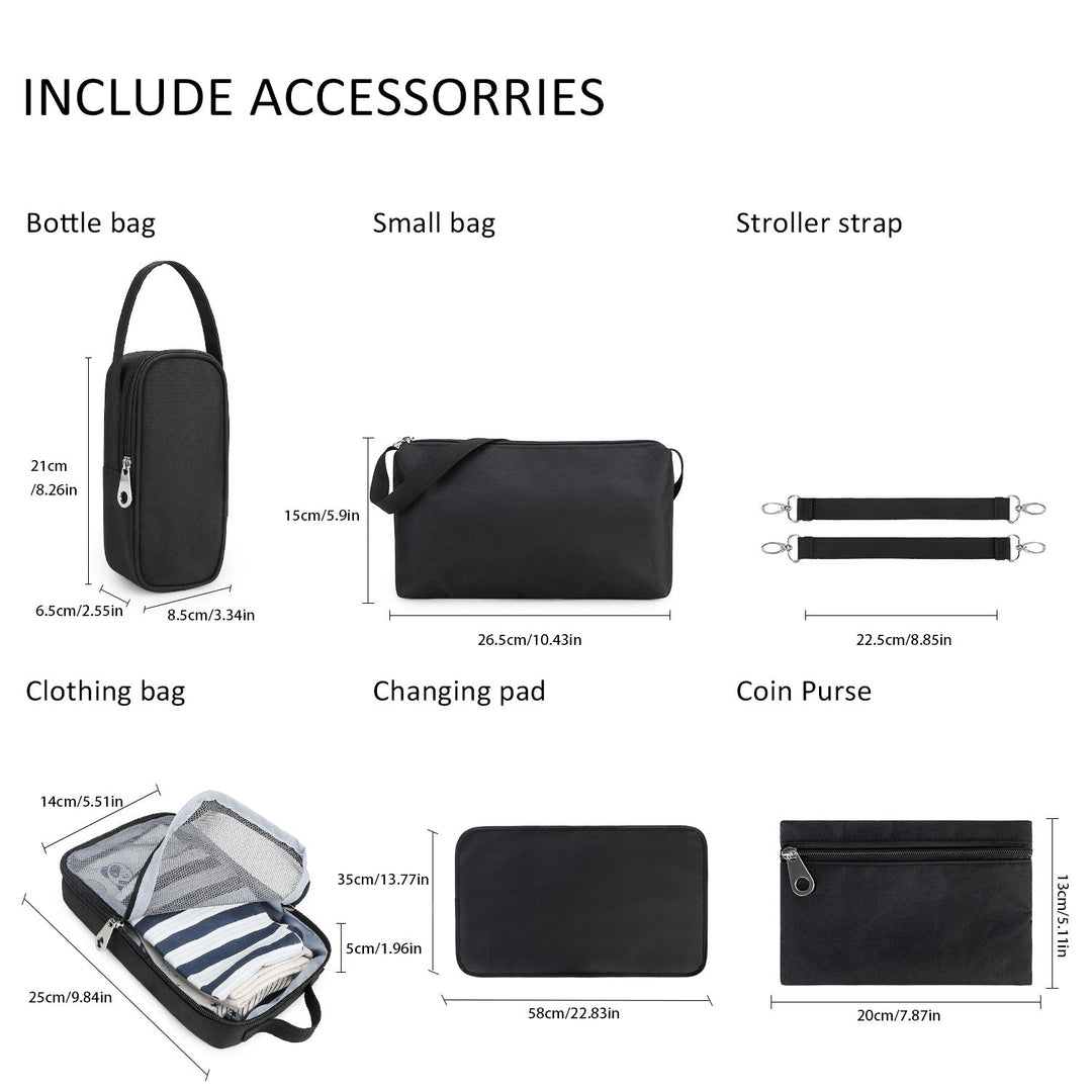High-quality diaper bag with multifunctional accessories Kalsten