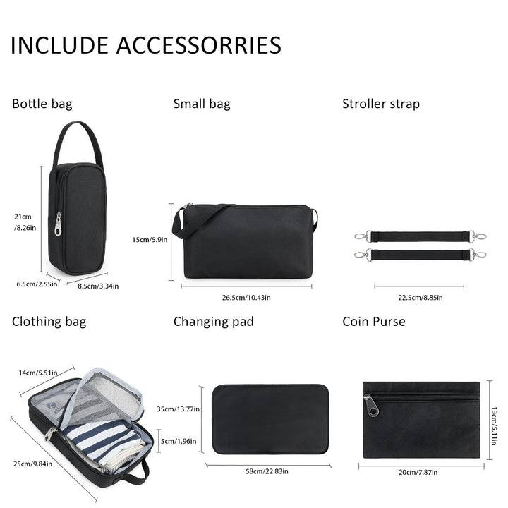 High-quality diaper bag with multifunctional accessories Kalsten