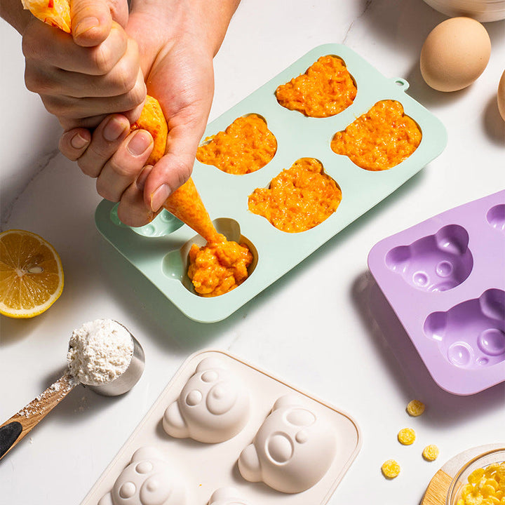 Silicone Ice Cube Mold with Cute Bear Head Design Kalsten