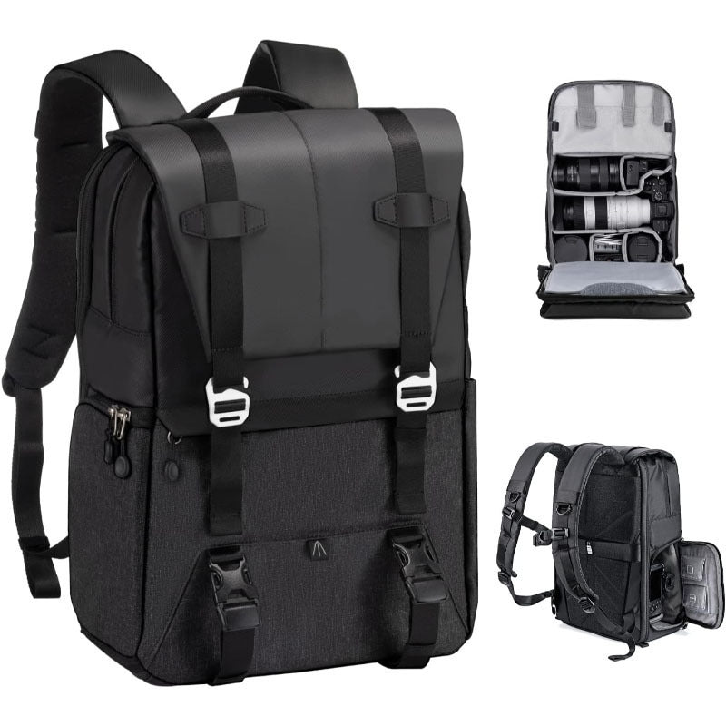Camera backpack with individual compartment system and ergonomic design Kalsten