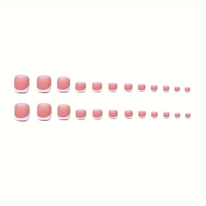 Artistic French Tip Press-On Nail Set with Transparent Design Kalsten