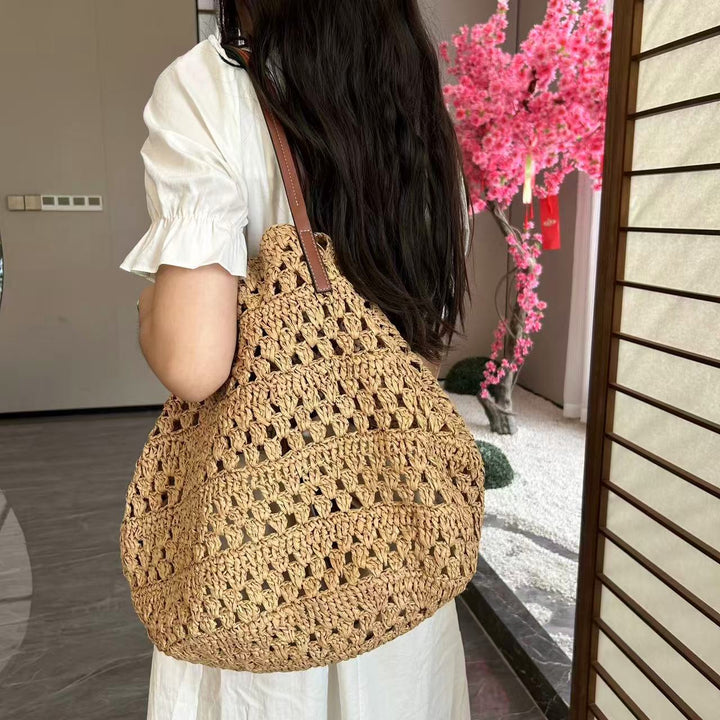 Large Basket Shopper Made of Handwoven Natural Material Kalsten