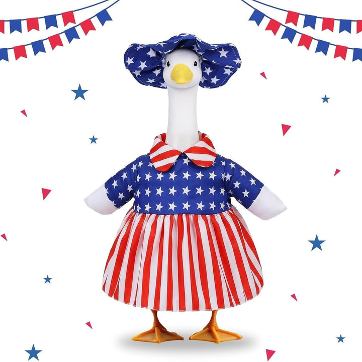 Unisex decorative fabric gander with patriotic costume and removable top hat Kalsten