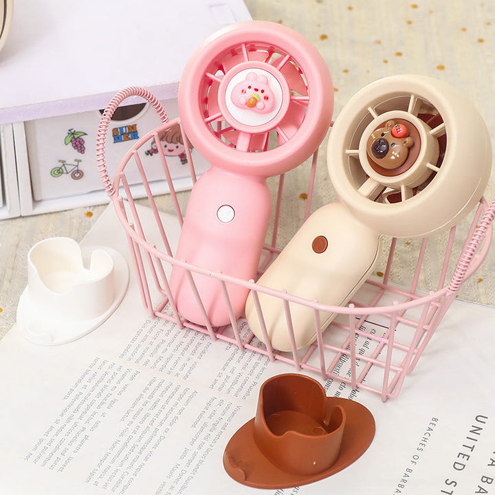 Women Portable Hand Fan with Cute Bear Design Kalsten