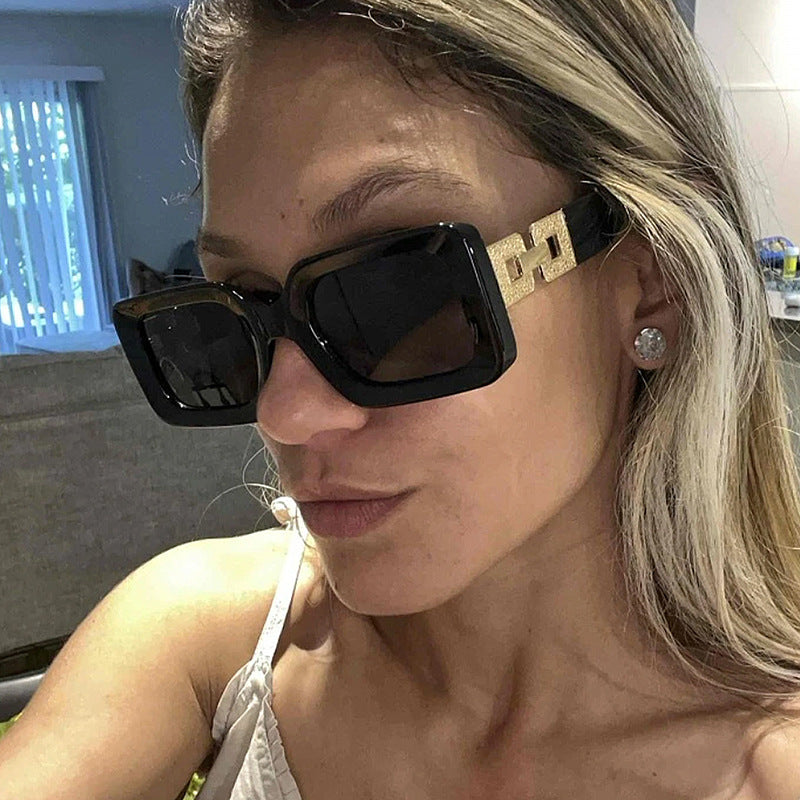 Women’s fashionable sunglasses in elegant square design with luxurious golden accents Kalsten
