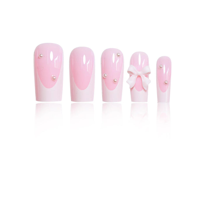 Decorative Press-On Nail Art with Bow Details Kalsten