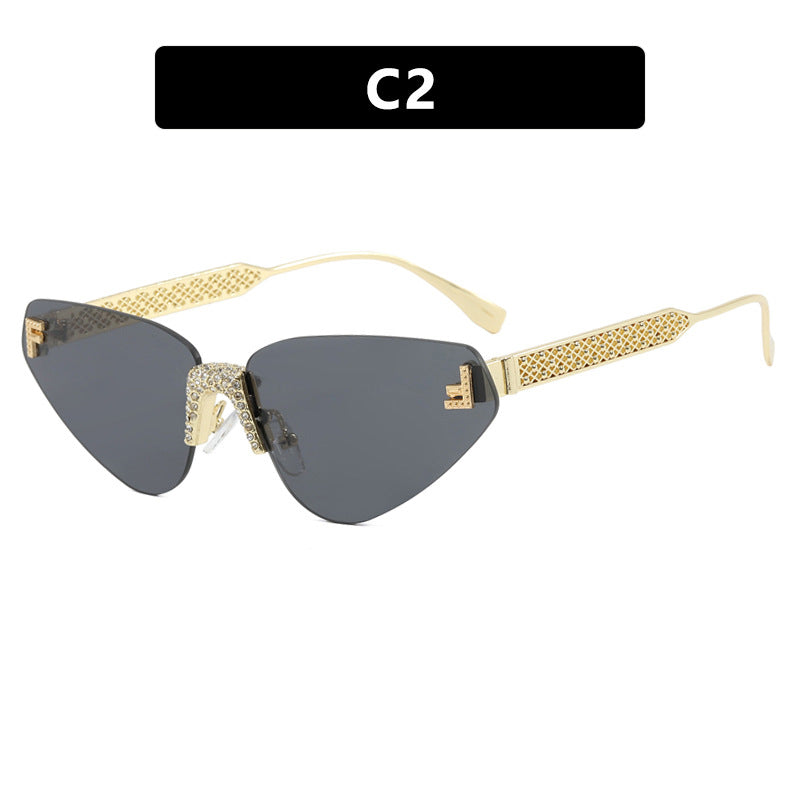 Women Designer Cat Eye Sunglasses with Sparkling Rhinestone Embellishment Kalsten