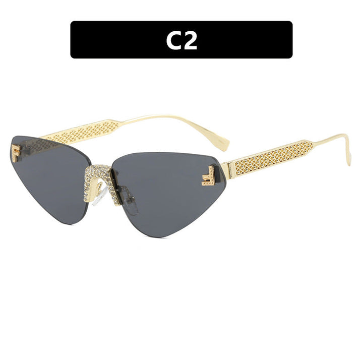 Women Designer Cat Eye Sunglasses with Sparkling Rhinestone Embellishment Kalsten