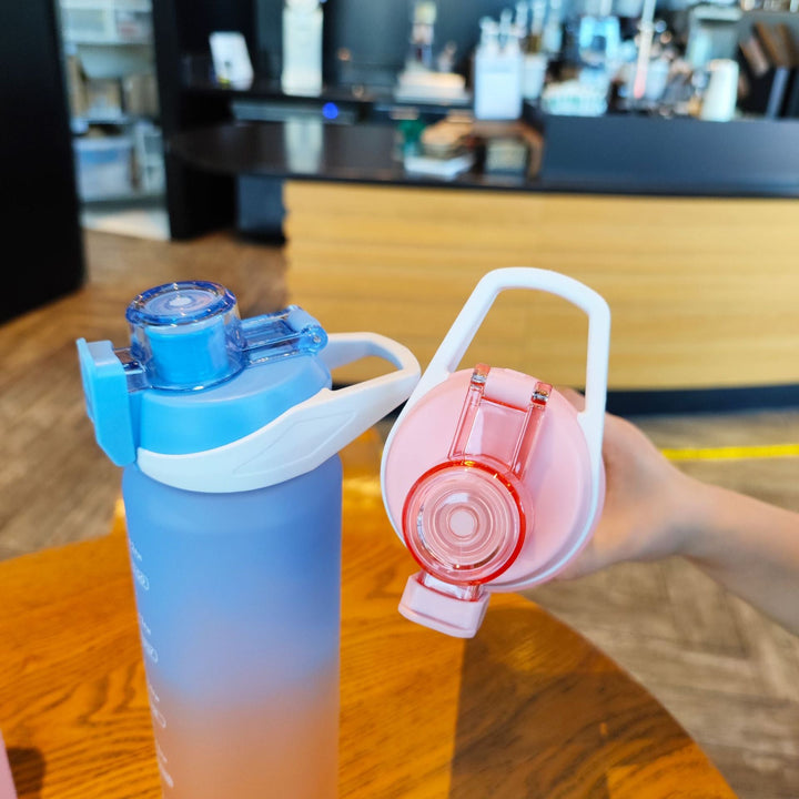 Women's Motivational Water Bottle with Unique Time Marking and Secure Closure Kalsten
