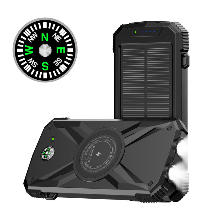 Solar-powered power bank with integrated compass and LED light Kalsten