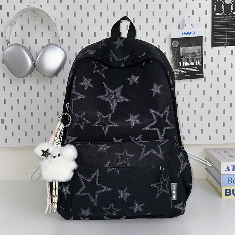 Multi-Functional Star-Patterned School Backpack