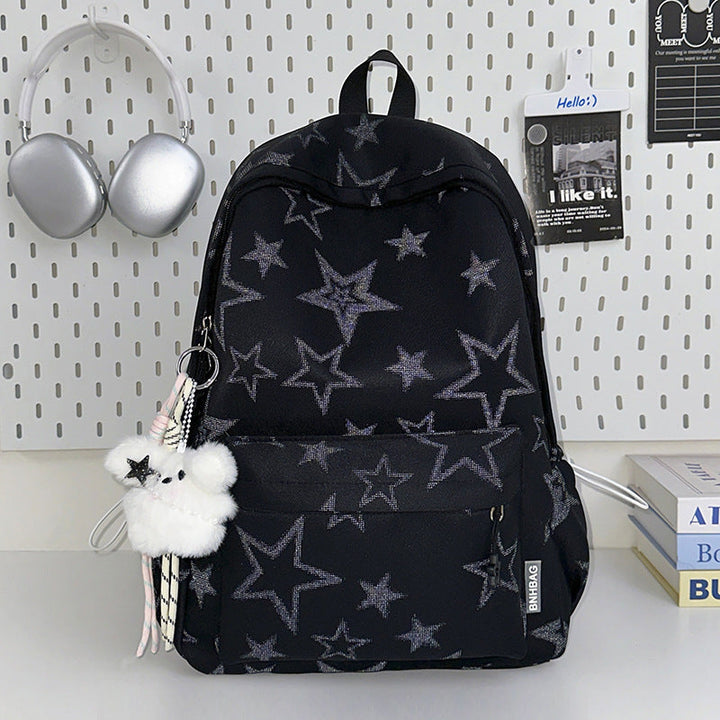 Multi-Functional Star-Patterned School Backpack