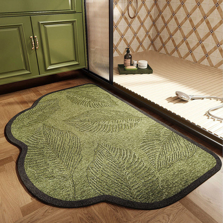 Leaf-Patterned Memory Foam Bath Mat Kalsten