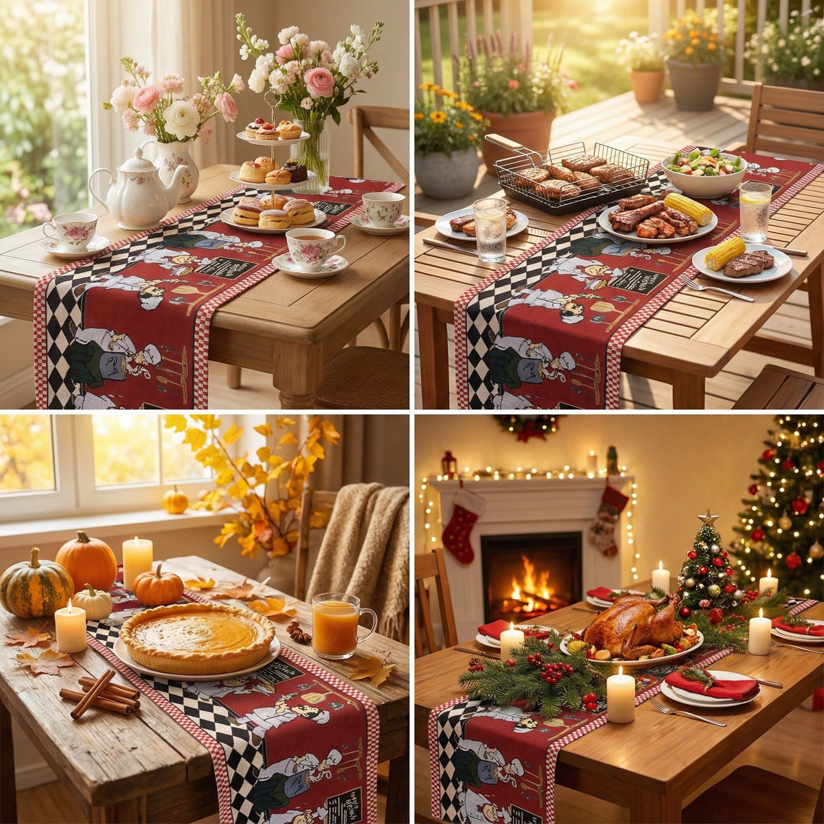 Decorative Holiday-Themed Table Runner