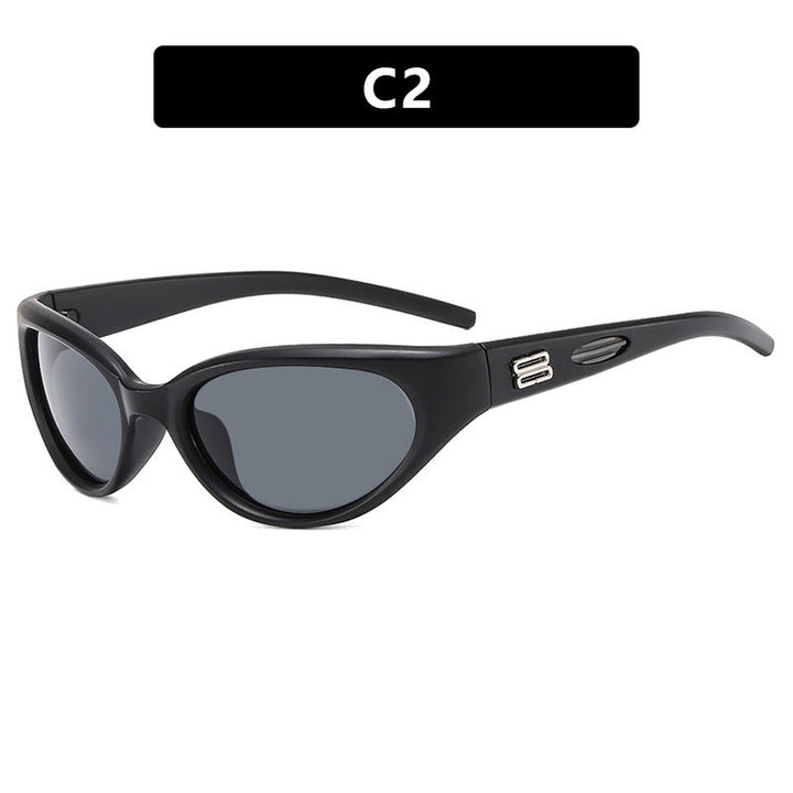 Ladies extravagant sunglasses with curved design Kalsten