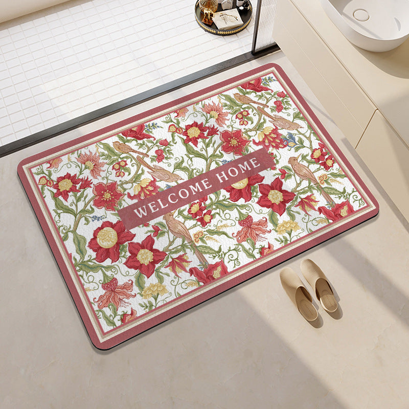Geometric Patterned Memory Foam Bath Mat Acalora