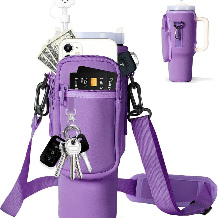 Ladies trendy and sparkling drinking bottle with shoulder bag Kalsten