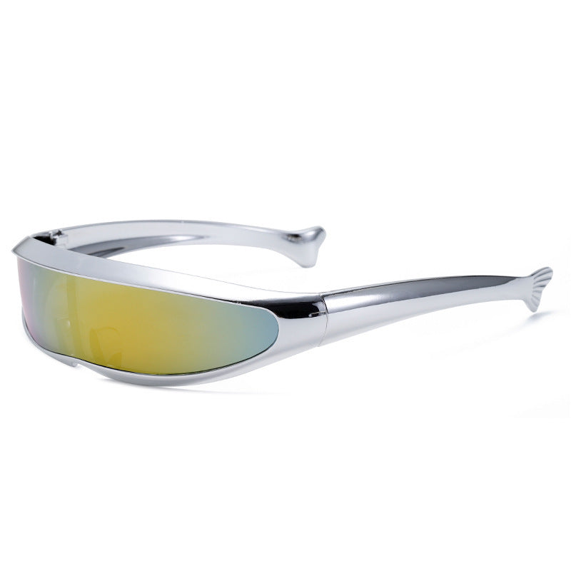 Women Futuristic Designer Sunglasses with Stylish Gold Frame Kalsten