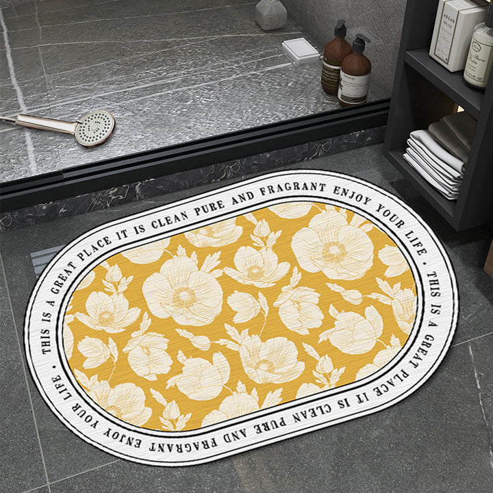 Floral Pattern Bathmat Kalsten