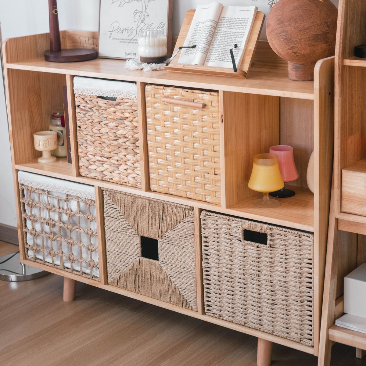 Rectangular Natural Fiber Storage Basket Acalora