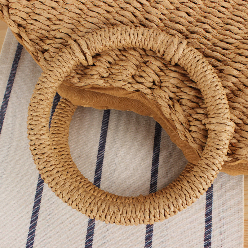 Braided beach bag with round handles Kalsten
