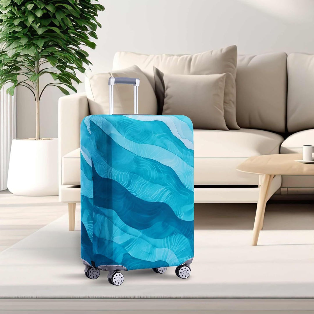 Unisex non-elastic suitcase protective cover with world travel design for hard-shell trolley and spinner wheels Kalsten