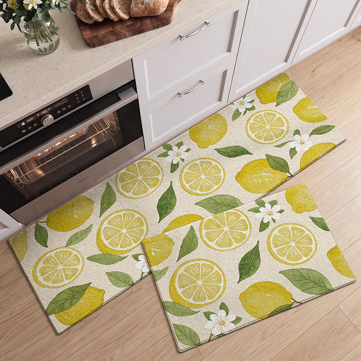 Refreshing Citrus-Themed Kitchen Runner Mat Kalsten