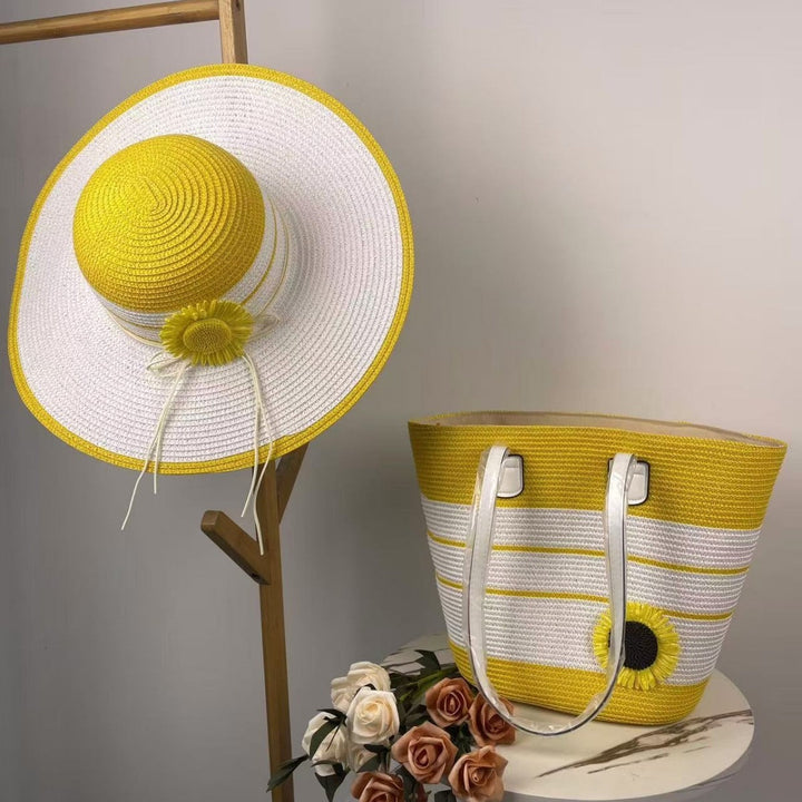 Elegant Beach Bag with Matching Sun Hat Kalsten