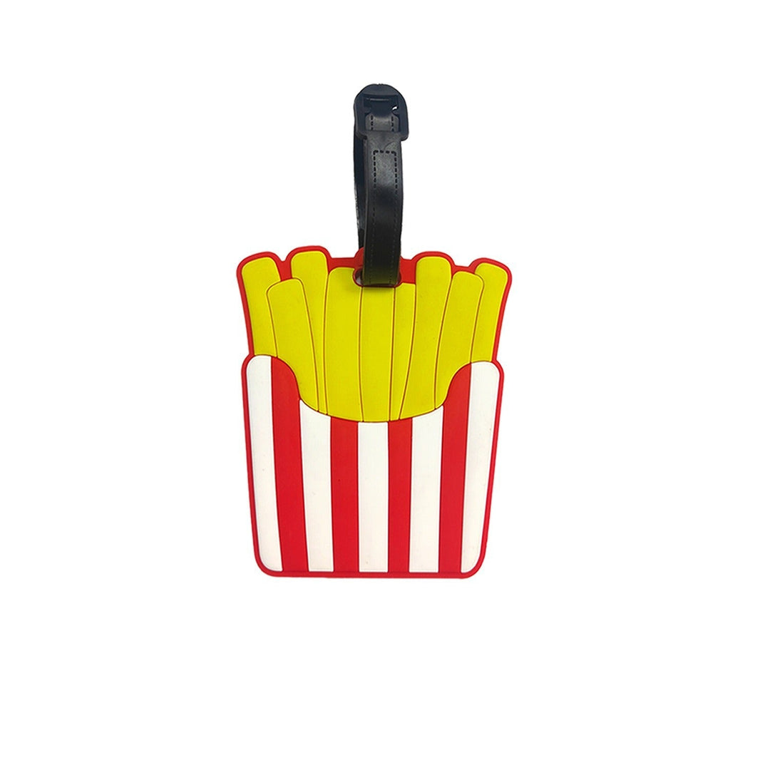novelty burger shaped silicone luggage tag with flexible strap Kalsten