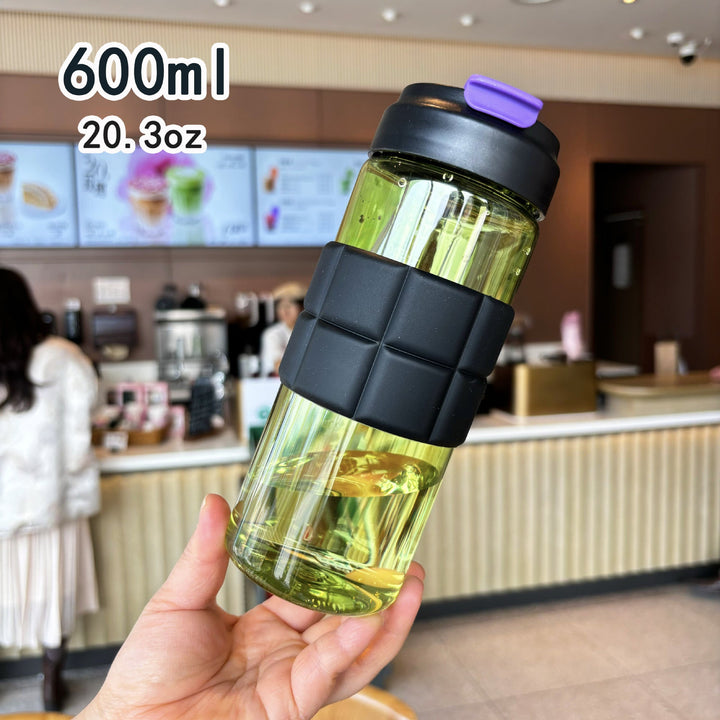 Women's transparent drinking bottle with non-slip silicone coating Kalsten