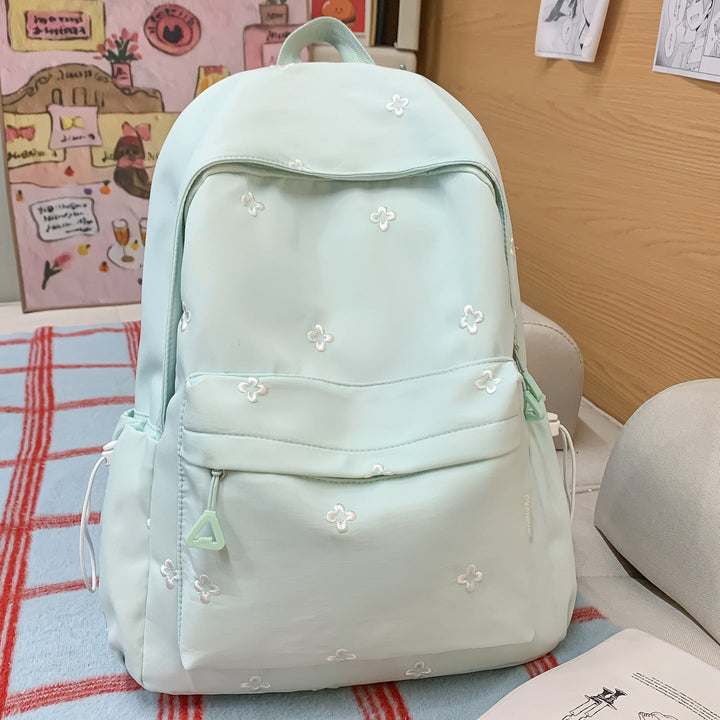 Floral Embroidered Casual School Backpack