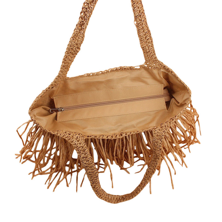 Fransige Tote Bag Made from Handmade Straw Kalsten