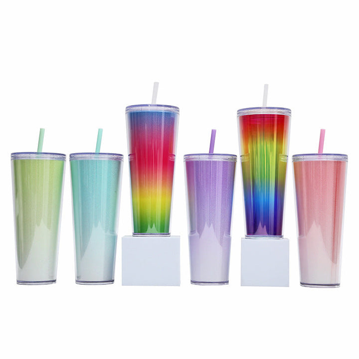 Women's Glittering Drinking Cup with Straw Kalsten