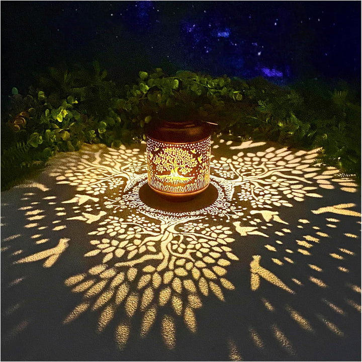 Intricate Metal Shadow Projection Table Lamp With Rechargeable LED Kalsten