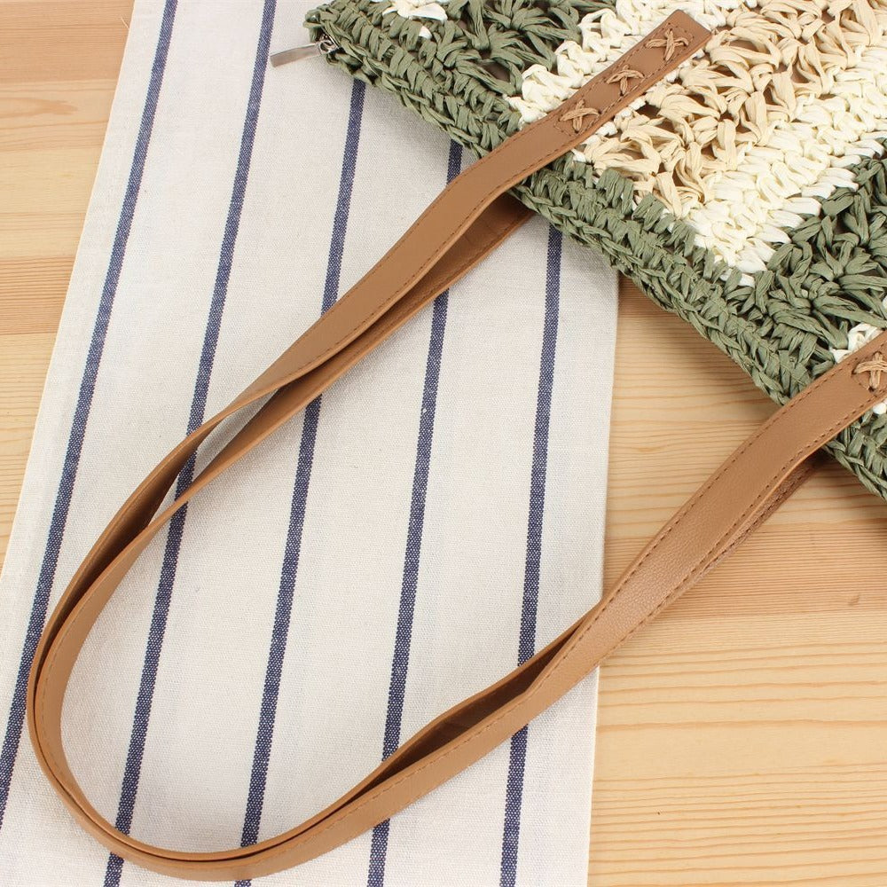 Braided tote bag with elegant leather handles Kalsten