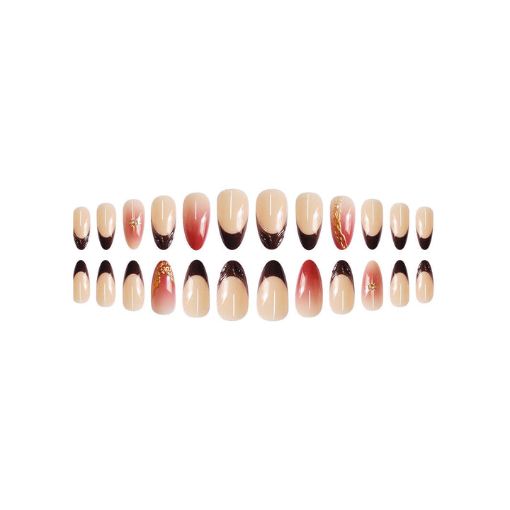 Artistic Almond-Shaped Press-On Nail Art Kalsten