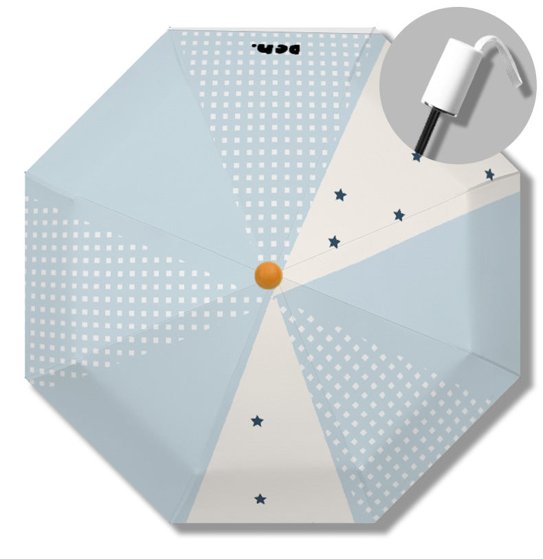 Women's folding umbrella with unique star pattern and practical carrying bag Kalsten