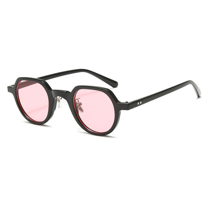 Women's round sunglasses with modern plastic frame and UV protection Kalsten